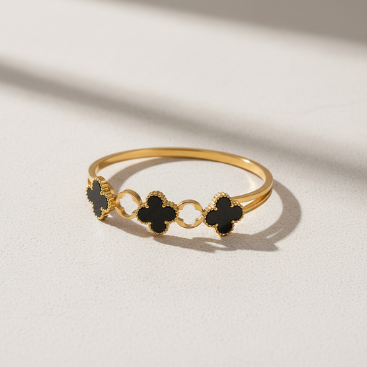 Gold Clover Luxury Bangle Bracelet