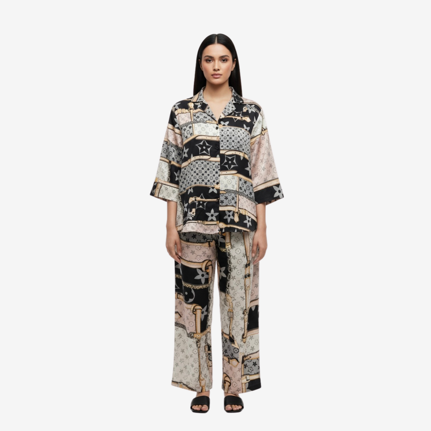 Louis Vuitton Monogram Silk Pajama Set