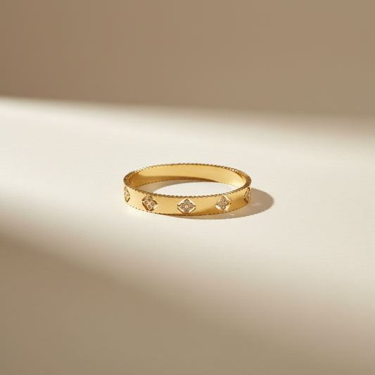 Elegant Gold Diamond Band Ring